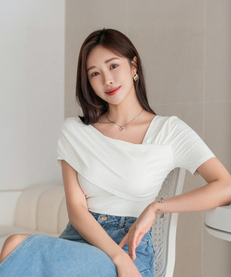 Istyle Can Casual Solid Women White Top