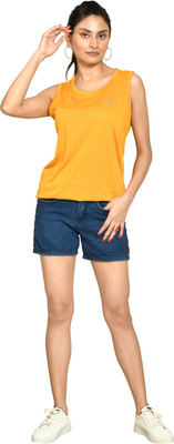 altius Casual Solid Women Yellow Top