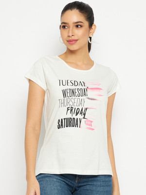 DUKE Casual Printed Women White Top