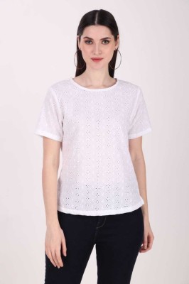 Global Creation Casual Printed Women White Top