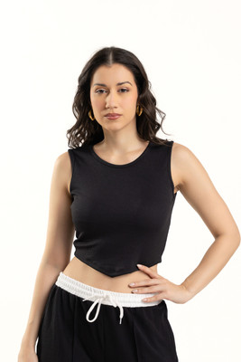 Komurr Casual Solid Women Black Top