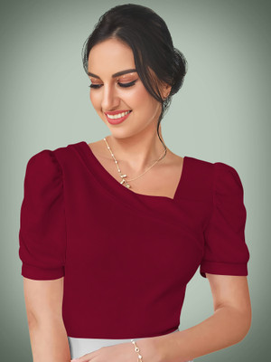 Kashonaa Casual Self Design Women Maroon Top