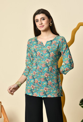 METRONAUT Casual Floral Print Women Green Top