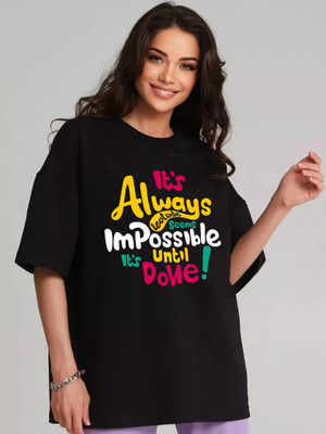 Leotude Casual Printed Women Black Top