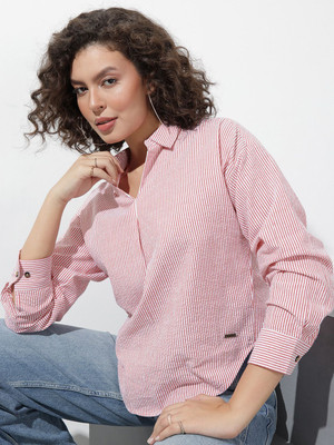 Roadster Casual Striped Women Red, White Top