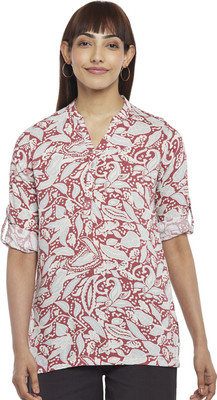 Akkriti by Pantaloons Casual Printed Women Maroon Top