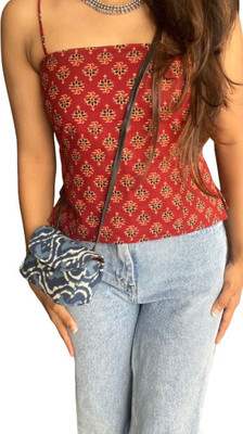 StichNFoold Casual Printed, Ethnic Motifs Women Red Top