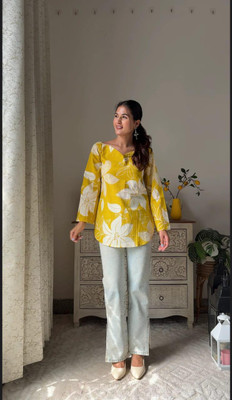 ridhi Casual Floral Print, Printed Women Purple Top