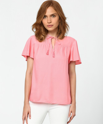 VERO MODA Casual Solid Women Pink Top