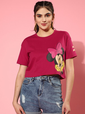 JUNEBERRY Casual Printed Women Pink Top