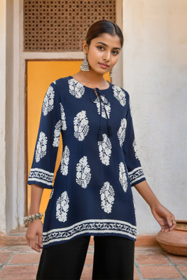 soch Casual Printed Women Dark Blue, White Top