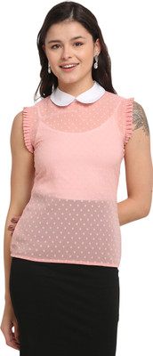 Merira Casual Solid Women Pink Top