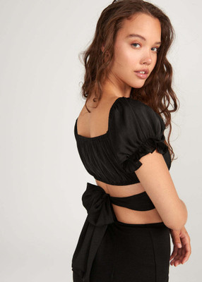 Asadgarmant Casual Solid Women Black Top