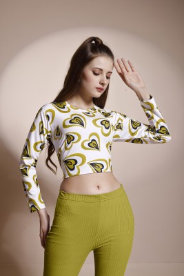 ANAY ENTERPRISE Casual Printed Women Green, White Top