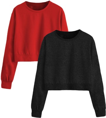 THE BLAZZE Casual Solid Women Black, Red Top