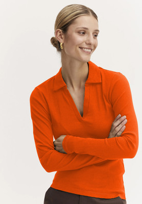 Redamancii Casual Solid Women Orange Top