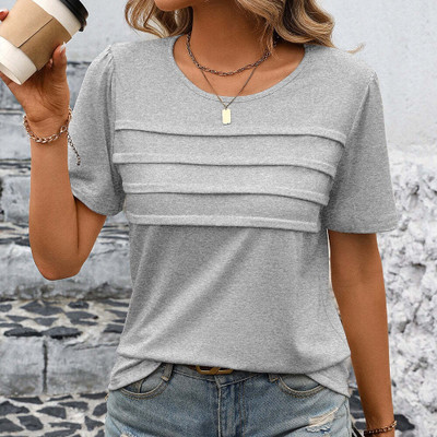 OUTZIDR Casual Self Design Women Grey Top