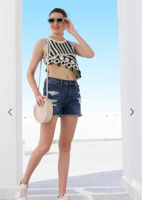 Emprace Casual Solid Women Black Top