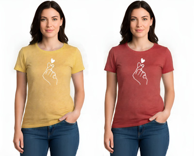 Blueribon Casual Printed Women Red, Yellow Top