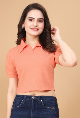 Black Robin Casual Solid Women Pink Top