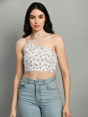 Azzurra Party Floral Print Women White Top