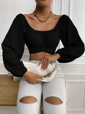 Archi Enterprise Casual Solid Women Black Top