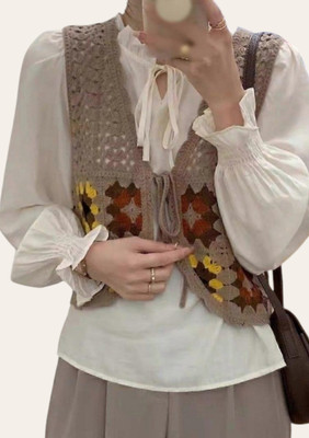 Emprace Casual Solid Women Beige Top