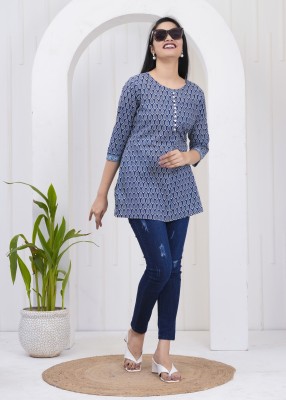 K.T. ENTERPRISES Casual Printed Women Blue Top