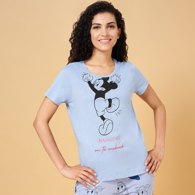 Dreamz by Pantaloons Casual Printed Women Light Blue Top