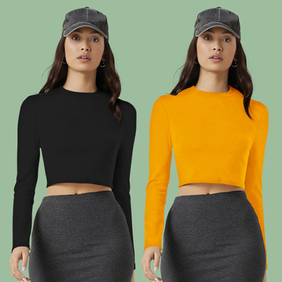 Maheshvi Casual Solid Women Yellow Top