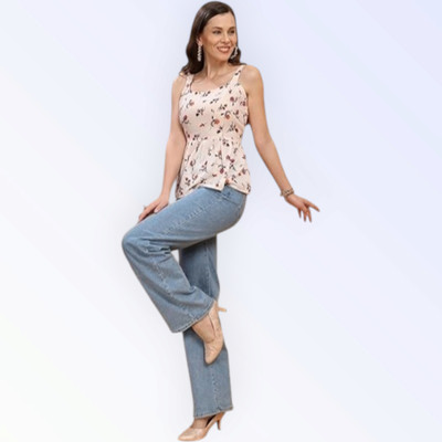 KAUTAQI Casual Embroidered Women White Top