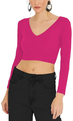 THE BLAZZE Casual Solid Women Pink Top