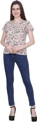 METRONAUT Casual Printed Women Beige, Black, White Top