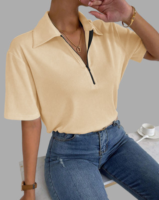 EyeBogler Casual Solid Women Yellow Top