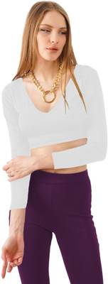 THEBLAZZEE Casual Solid Women White Top