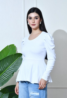 Arbiter Collection Casual Solid Women Blue Top