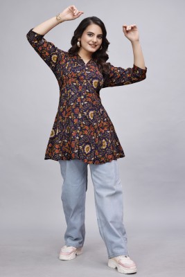 Devakii Casual Printed Women Dark Blue Top