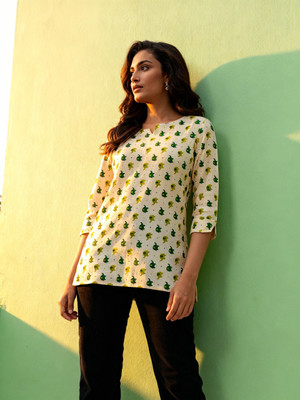 Divine Tatva Casual Printed Women Multicolor Top