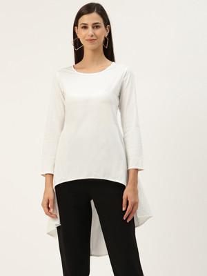 BRINNS Casual Solid Women White Top