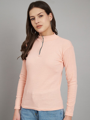 Trend Level Casual Solid Women Pink Top