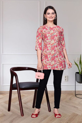 FASTCLO Casual Printed Women Multicolor Top