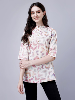SHIREEN Casual Printed Women Gold Top