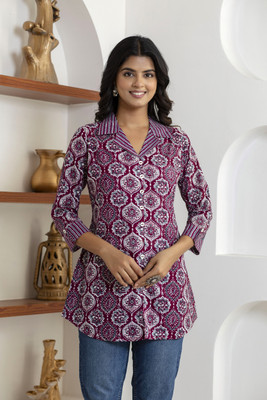 Kannahi Casual Ethnic Motifs Women Purple Top