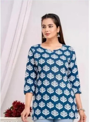 Womenswardrobe Formal Printed Women Blue Top