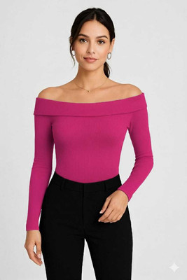 TrendyAura Party Self Design Women Pink Top