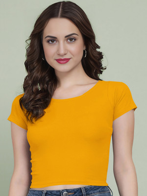 Kashonaa Casual Solid Women Yellow Top