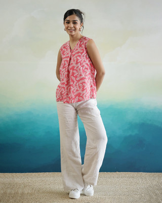 Sanskrutihomes Casual Floral Print Women Pink Top