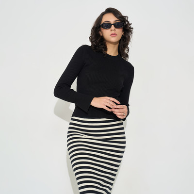 Honey By Pantaloons Casual Solid Women Black Top