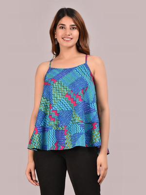 Yash Gallery Casual Regular Sleeve Printed Women Multicolor Top