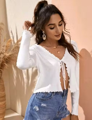SALifeStyleHUB Casual Solid Women White Top